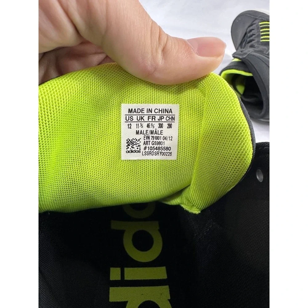 Adidas Hard Court Big Logo Men's Size 12 Black & Lime Green Hi Tops G59801